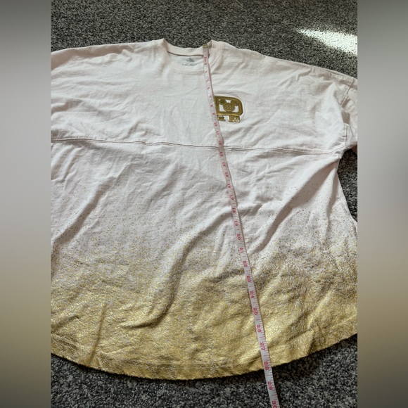 Disney WDW Golden Logo Pink & Gold Spirit Jersey Top L Limited Glittery Sprinkle - Picture 10 of 10